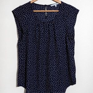 Sweet Rain navy blue chiffon sleeveless blouse